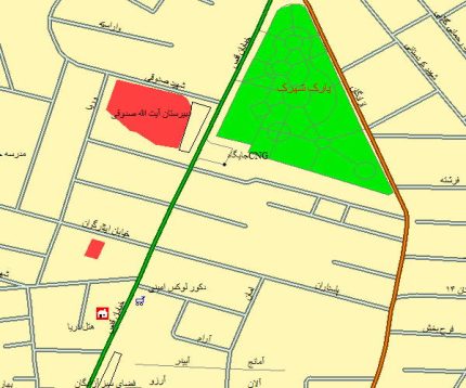 فایل رقومی معابر شهر پیرانشهر در استان آذربایجان غربی