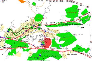 نقشه gis شهر رودهن