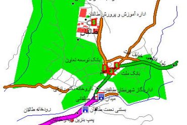 نقشه gis شهر طالقان