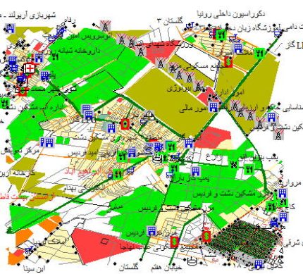 نقشه gis شهر مشکین دشت