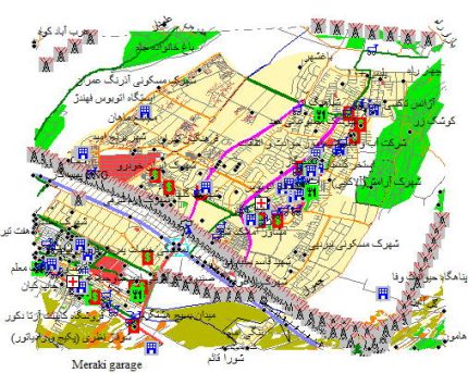 نقشه gis شهر مهستان