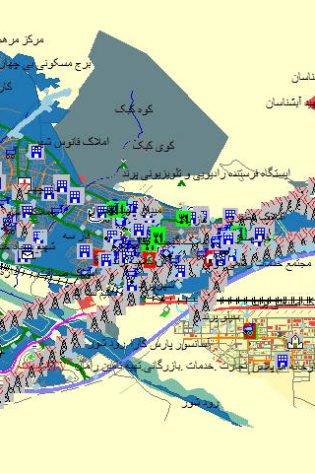 نقشه gis شهر پرند