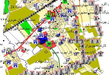 نقشه gis شهر چهاردانگه