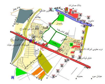 نقشه gis شهر گلسار