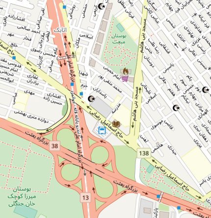 نقشه pdf منطقه پانزده شهرداری تهران