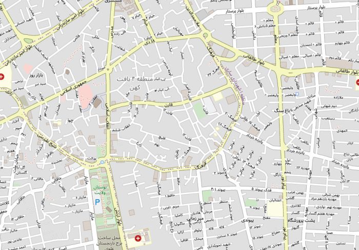 نقشه با کیفیت شهر ساری و حومه