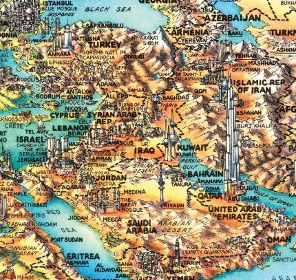 نقشه ترسیم شده جهان به عنوان اثر هنری