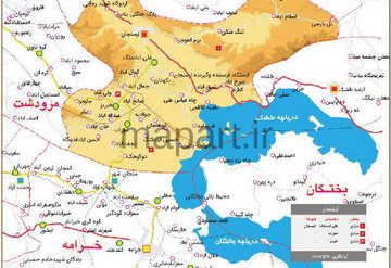 نقشه تقسیمات شهرستان ارسنجان