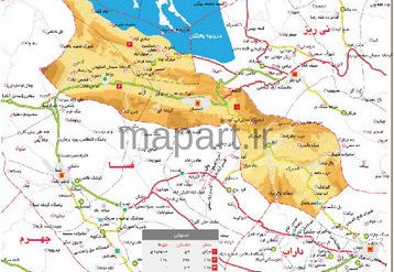 نقشه تقسیمات شهرستان استهبان