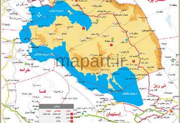 نقشه تقسیمات شهرستان بختگان