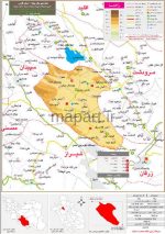 نقشه تقسیمات شهرستان بیضا