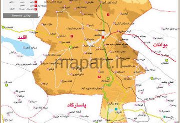 نقشه تقسیمات شهرستان خرم بید
