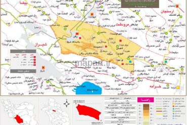 نقشه تقسیمات شهرستان زرقان