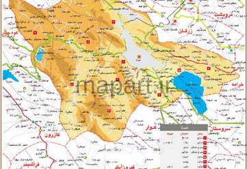 نقشه تقسیمات شهرستان شیراز