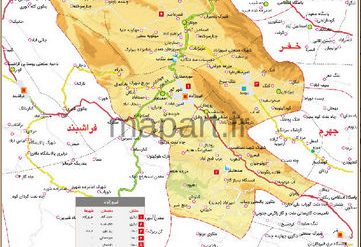نقشه تقسیمات شهرستان فیروزآباد