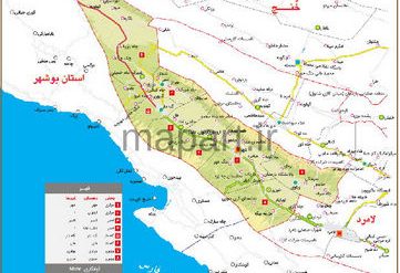 نقشه تقسیمات شهرستان مهر