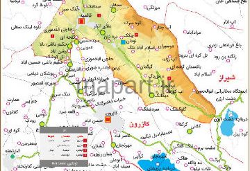نقشه تقسیمات شهرستان کوه چنار