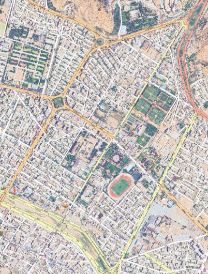 نقشه حافظیه و اطلسی شیراز با تصویر ماهواره