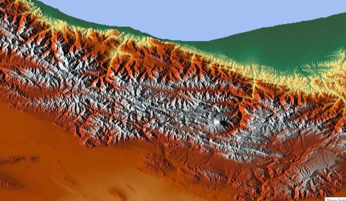 نقشه رستری ارتفاعات ایران