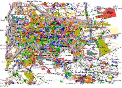 نقشه وکتور osm شهر اصفهان