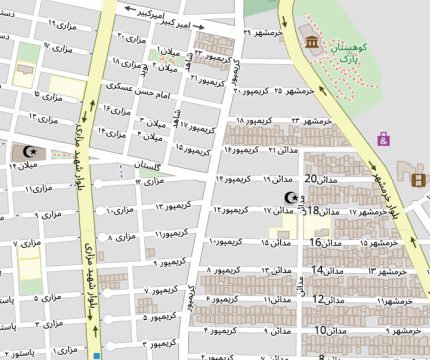 نقشه وکتور با کیفیت بالا شهر زاهدان