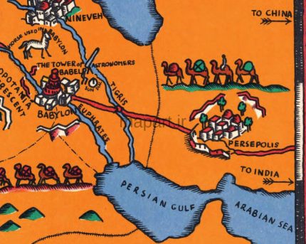 نقشه کودکانه دنیای قدیم مربوط به سال 1926 میلادی