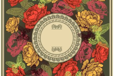 وکتور گل رز و پروانه
