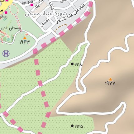 نقشه ارتفاعی شهر آبسرد جئورفرنس شده با کیفیت بالا