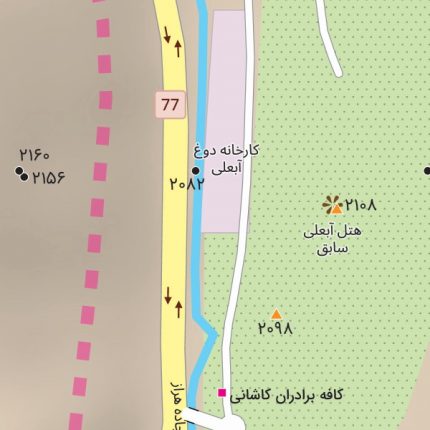 نقشه جئورفرنس شهر آبعلی با ارتفاعات