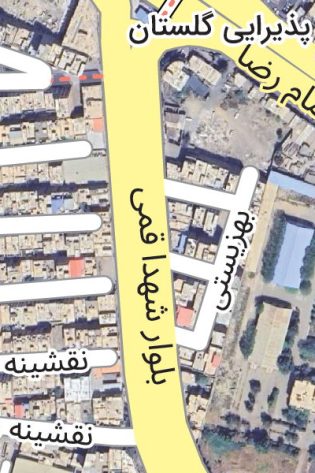 نقشه جئورفرنس پاکدشت با تصویر ماهواره