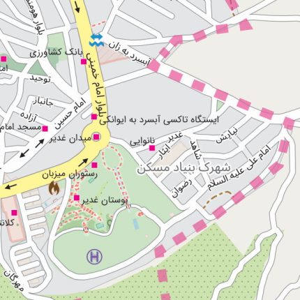 نقشه شهر آبسرد جئورفرنس شده با کیفیت بالا