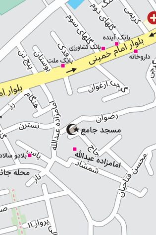 نقشه شهر لواسان جئورفرنس شده با کیفیت بالا