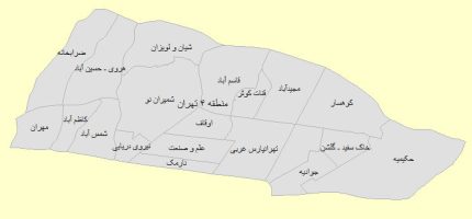 شیپ فایل محلات منطقه ۴ تهران