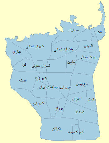 شیپ فایل محلات منطقه ۵ تهران