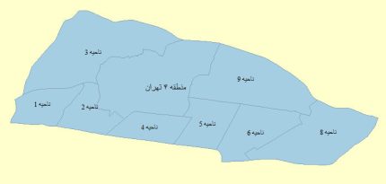 شیپ فایل نواحی منطقه ۴ تهران