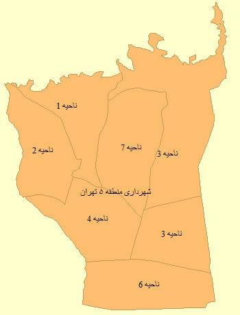 شیپ فایل نواحی منطقه ۵ تهران