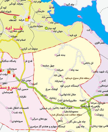 نقشه استان فارس 8 مرز تقسیمات فارس