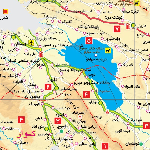 نقشه استان فارس 4 نقشه فارس با جزییات مقیاس 500000