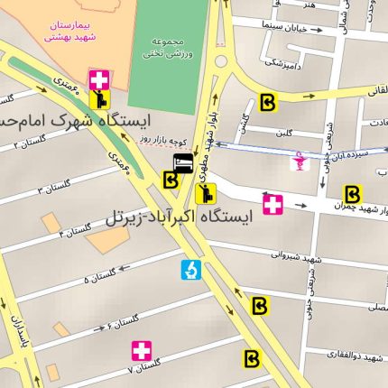 نقشه PDF شهر یاسوج
