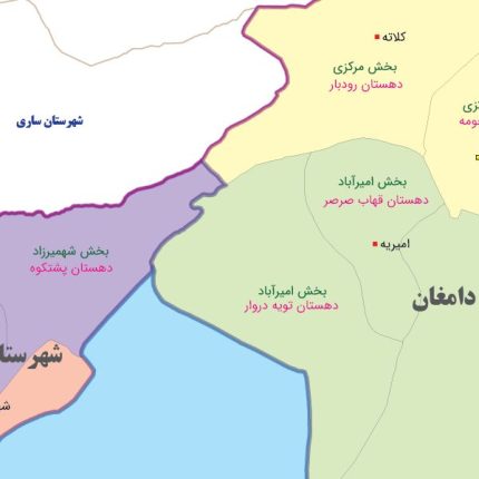 نقشه تقسیمات سیاسی استان سمنان 1402