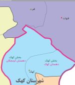 نقشه تقسیمات سیاسی استان قم در سال 1402