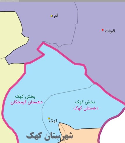 نقشه تقسیمات سیاسی استان قم در سال 1402