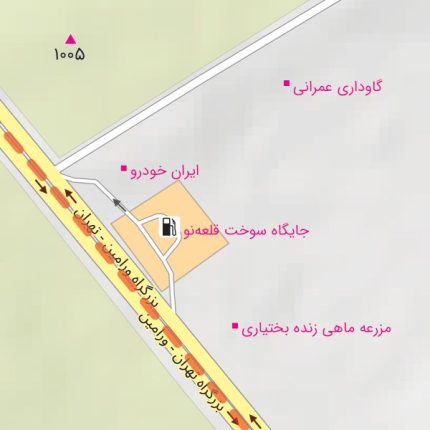 نقشه جئورفرنس قلعه نو تهران با کیفیت بالا