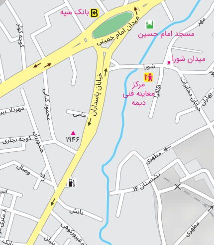 نقشه شهر فیروزکوه در استان تهران با کیفیت بالا