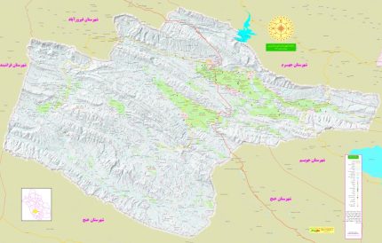 نقشه شهرستان قیر و کارزین