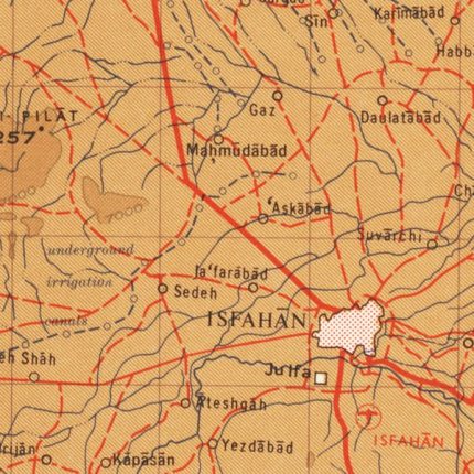 Isfahan topo map 500000