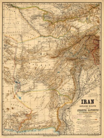 نقشه ایران نیمه شرقی 1878 میلادی