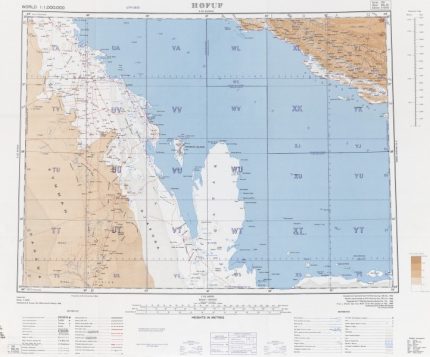 نقشه توپوگرافی بوشهر و قطر مقیاس 1000000